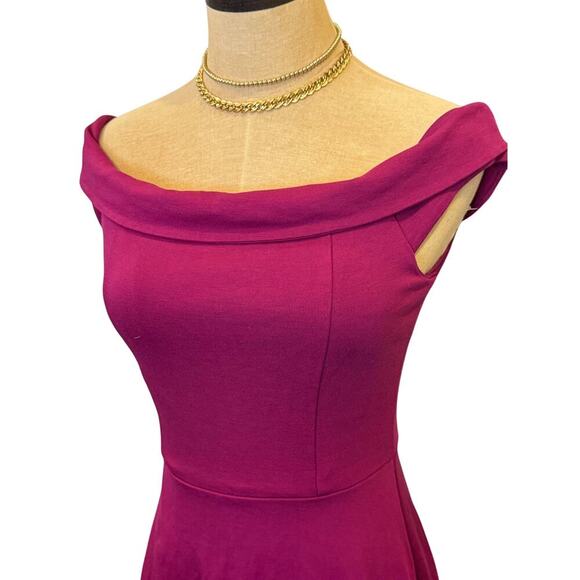 Lulus Fushia Dark Pink Off The Shoulder Dress size S - Picture 2 of 9
